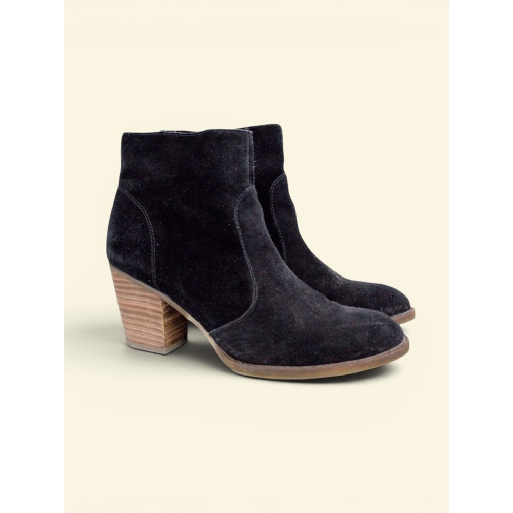 Sam Edelman 'Mari' Ankle Boots Black Suede Leather Booties Women's Size 9 M